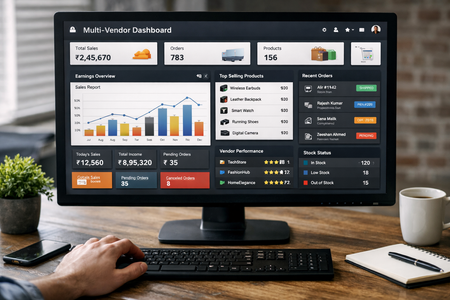 Multi-Vendor Dashboard