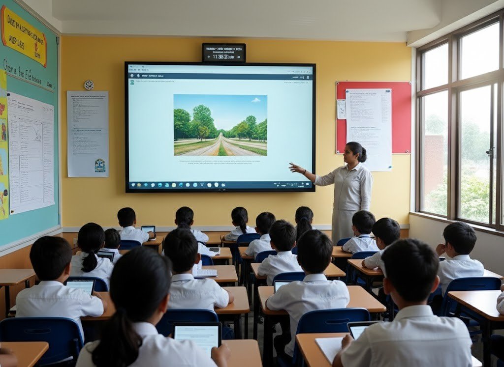 Students in Modern Classroom