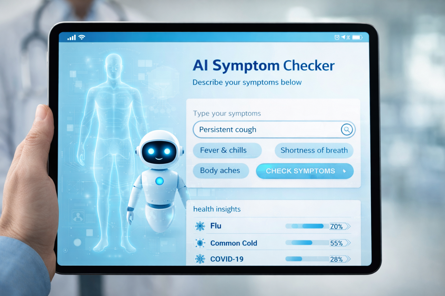 AI Symptom Checker Interface / Modern Healthcare Tech