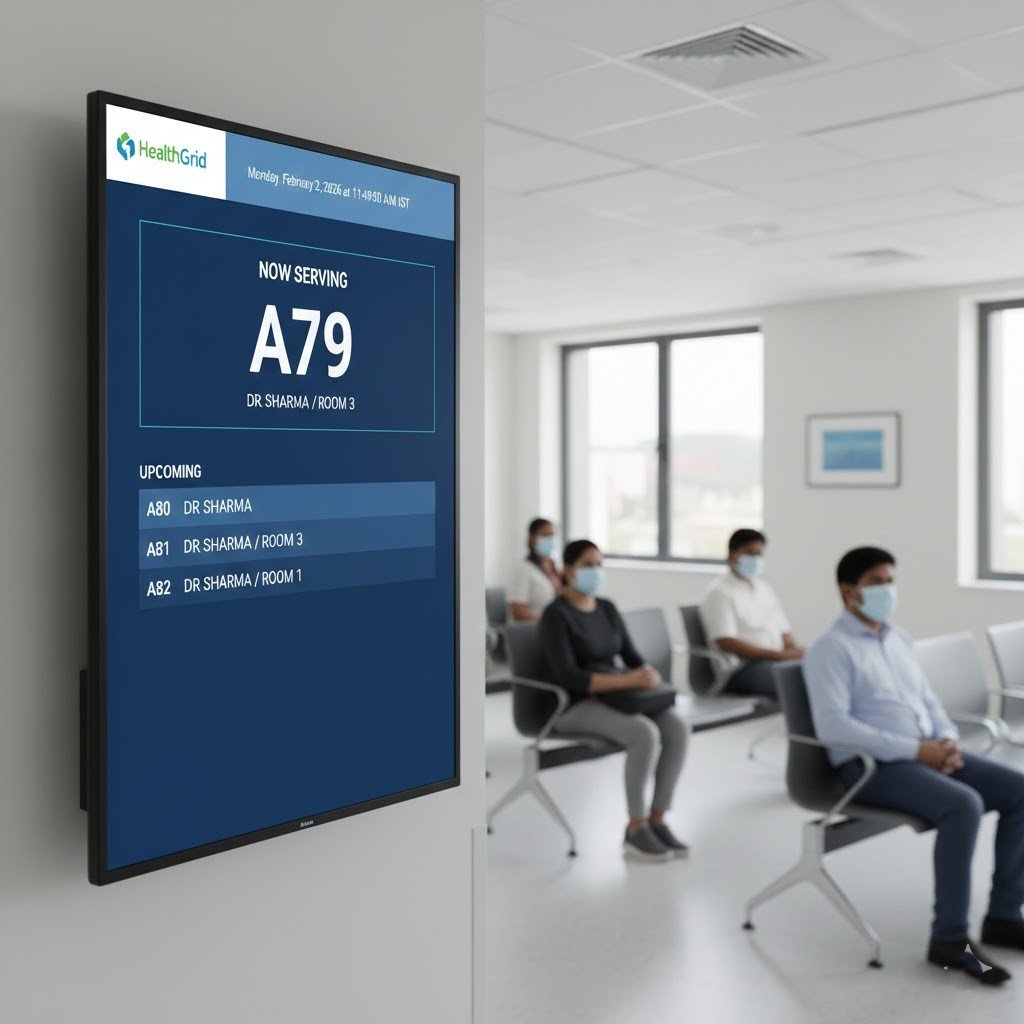 Digital Queue Display Screen in Clinic